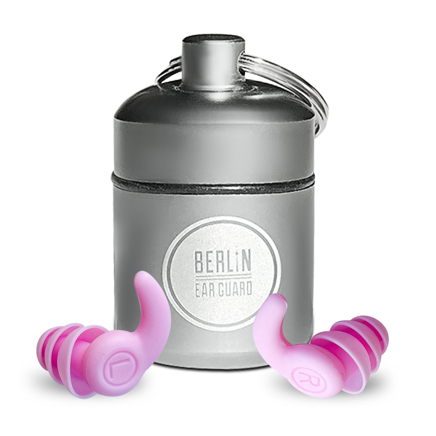 OHRSTÖPSEL "Spreesurferin" | SCHWIMMEN, SCHNORCHELN, TAUCHEN, WASSERSPORT, DUSCHEN, BADEN in Pink mit praktischem Aluminium-Etui von Berlin Ear Guard