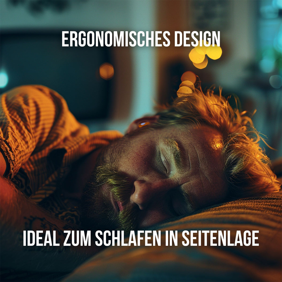 OHRSTÖPSEL "Radartüte" SCHLAFGEHÖRSCHUTZ GEGEN SCHNARCHEN ZUM SCHLAFEN IN SEITENLAGE mit ergonomischem Design für Seitenschläfer