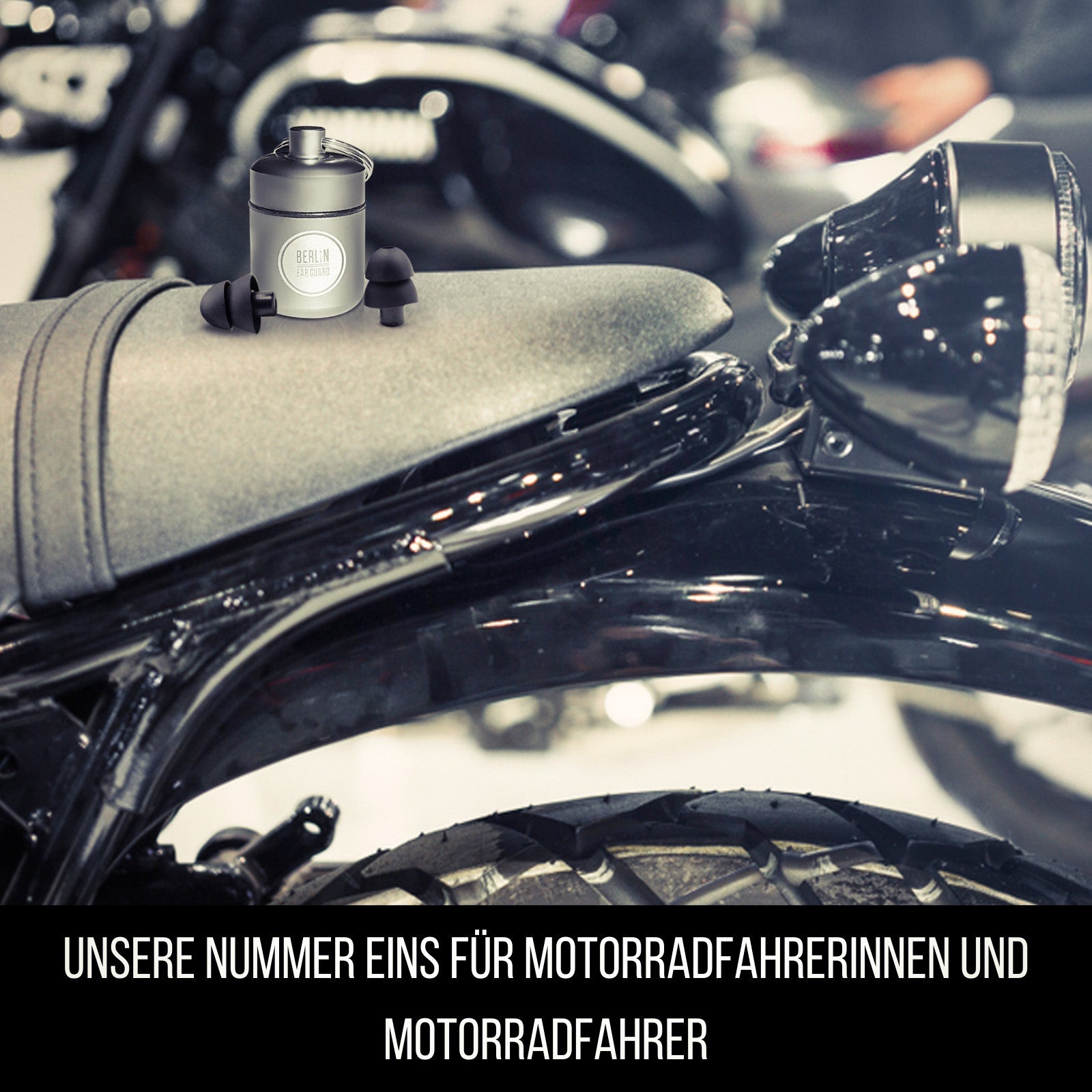 Motorrad - Ohrstöpsel Gehörschutz - Stöpsel "FEUERSTUHL" für unter Helm | 28dB - BERLIN EAR GUARD® OHRSTÖPSEL SHOP