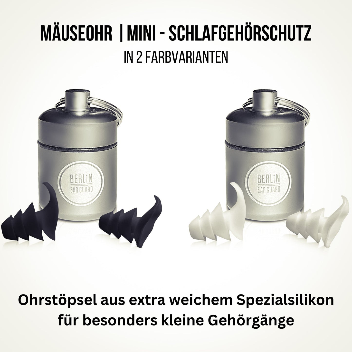 OHRSTÖPSEL "MÄUSEOHR" | MINI - SCHLAFGEHÖRSCHUTZ | klein | GEGEN SCHNARCHEN ZUM SCHLAFEN IN SEITENLAGE | 28DB SNR - BERLIN EAR GUARD® OHRSTÖPSEL SHOP