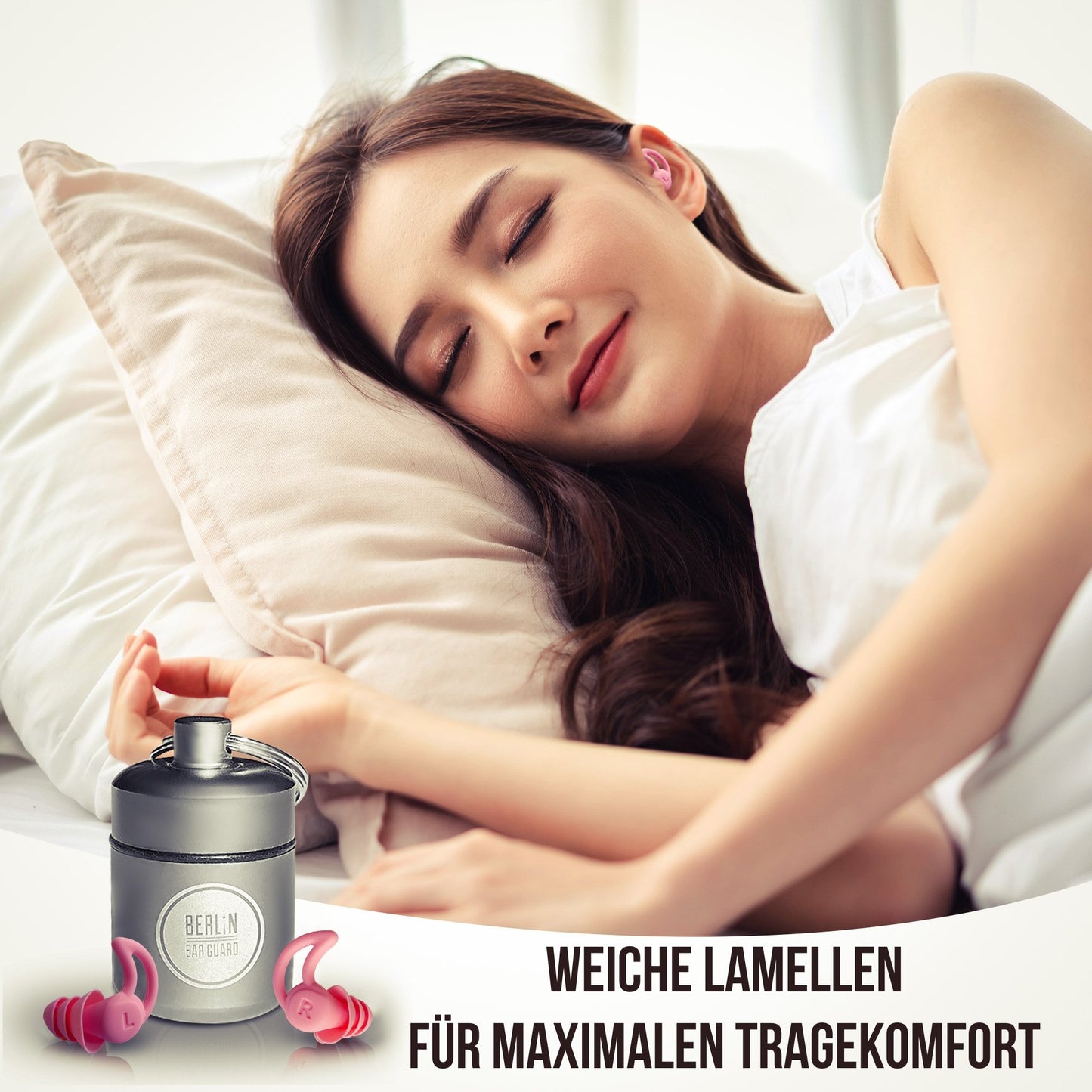OHRSTÖPSEL "SEITENSCHLÄFER" SCHLAFGEHÖRSCHUTZ GEGEN SCHNARCHEN ZUM SCHLAFEN IN SEITENLAGE | 30DB SNR - BERLIN EAR GUARD® OHRSTÖPSEL SHOP