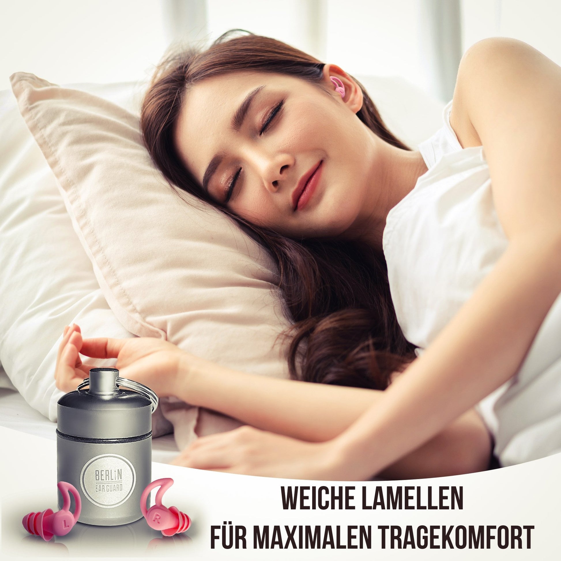 OHRSTÖPSEL "SEITENSCHLÄFER" SCHLAFGEHÖRSCHUTZ GEGEN SCHNARCHEN ZUM SCHLAFEN IN SEITENLAGE | 30DB SNR - BERLIN EAR GUARD® OHRSTÖPSEL SHOP