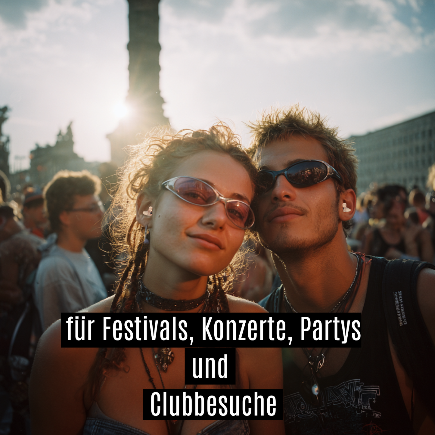 Konzert Ohrstöpsel Set "Goldelse" | 2 Paar + Behälter + Stoffbeutel | 23dB | Festival Club | Musiker & DJ Gehörschutz