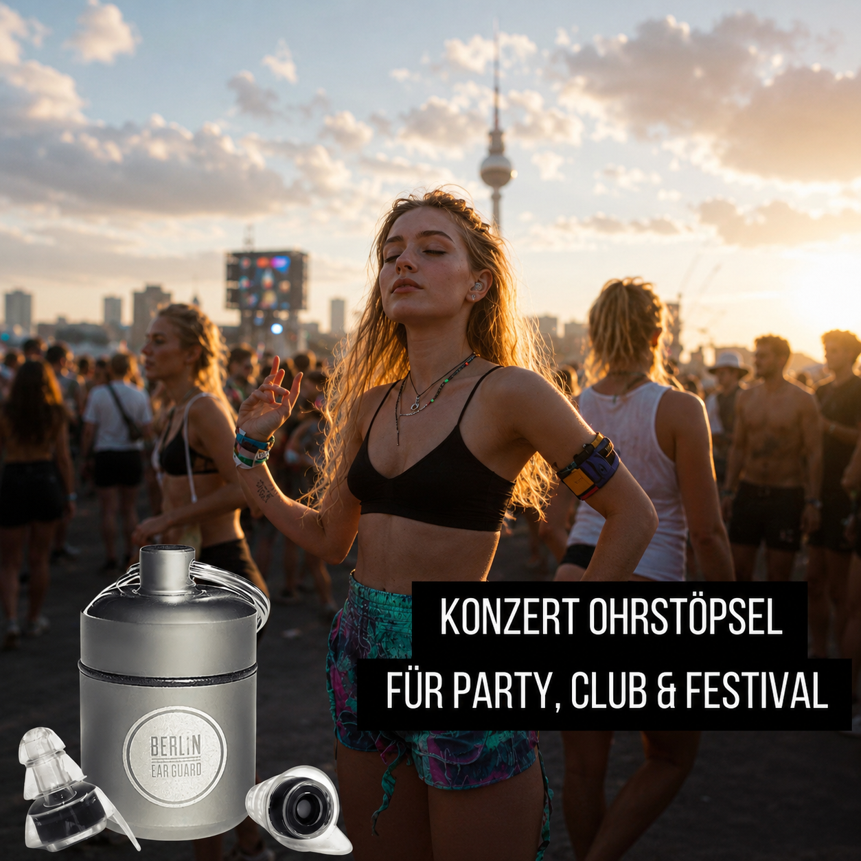 Ohrstöpsel Konzert & Festival „Nacht zum Tag" – Gehörschutz mit Filter | Berlin Ear Guard®