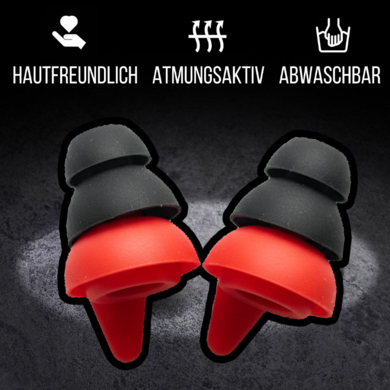 Ohrstöpsel "Erzieher ´s Paradise" | mit Band | 3 Aufsätze S + M + L | 22dB | hautfreundlich, atmungsaktiv, abwaschbar