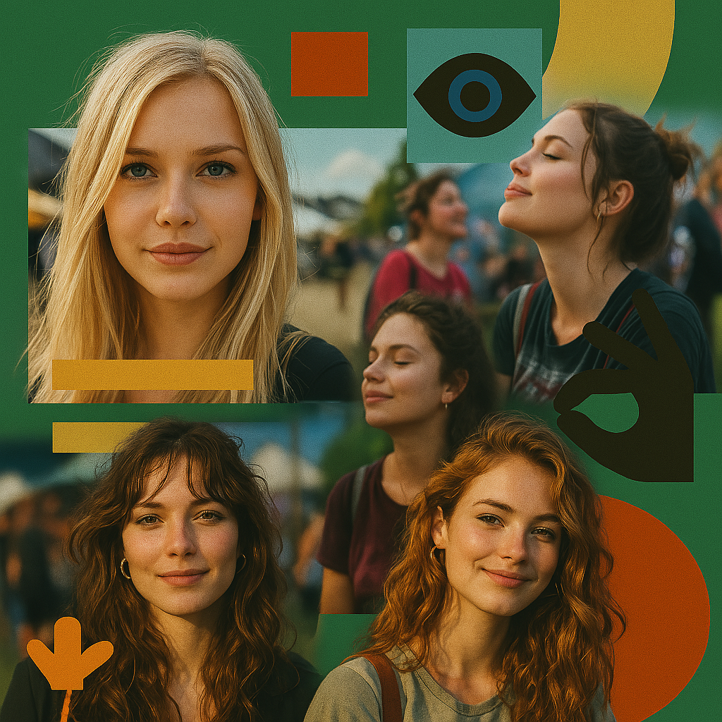 Ohrstöpsel Konzert - 5 Mädels feiern auf einem Festival / Party mit Konzert Gehörschutz von Berlin Ear Guard