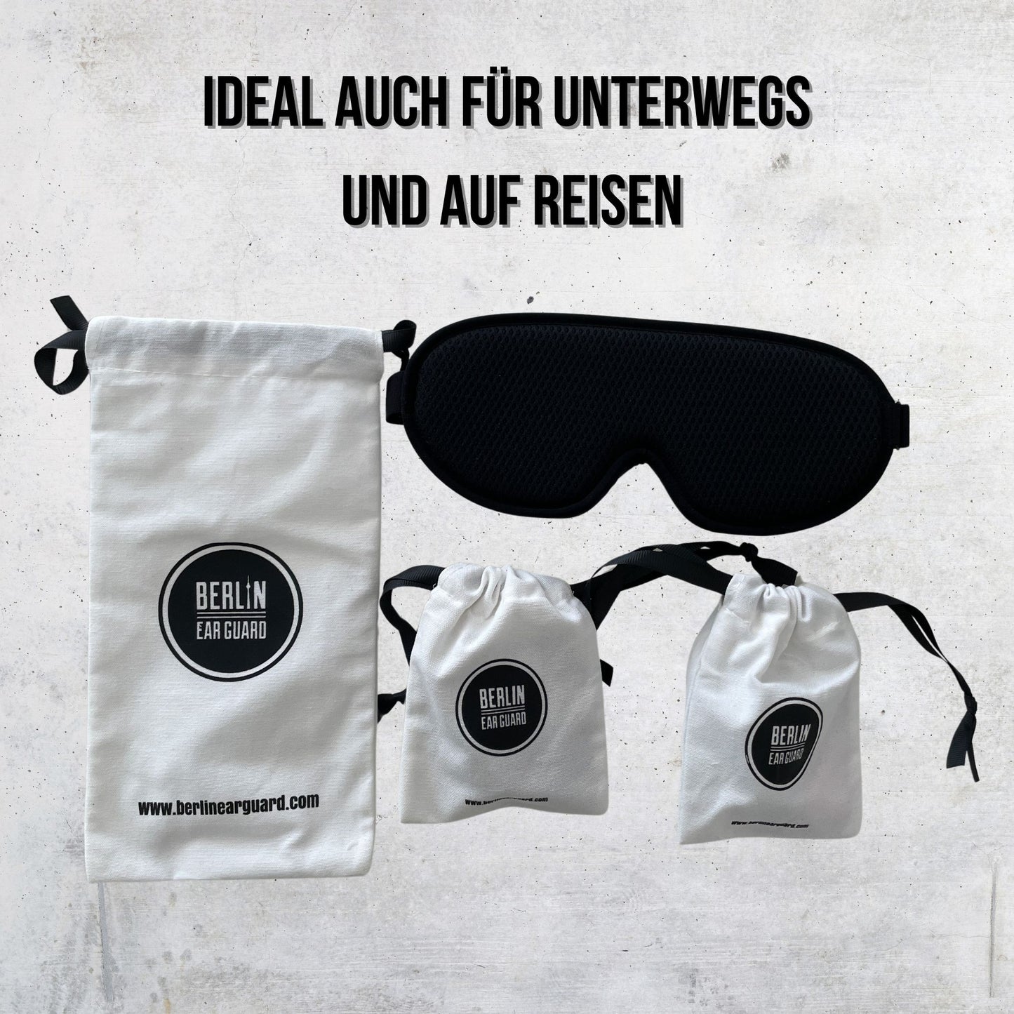 Tiefschlaf-Bundle Deluxe | Ohrstöpsel Seitenschläfer Pink | Ohrstöpsel Mäuseohr Schwarz | Schlafmaske Henry Schwarz | + Bonus