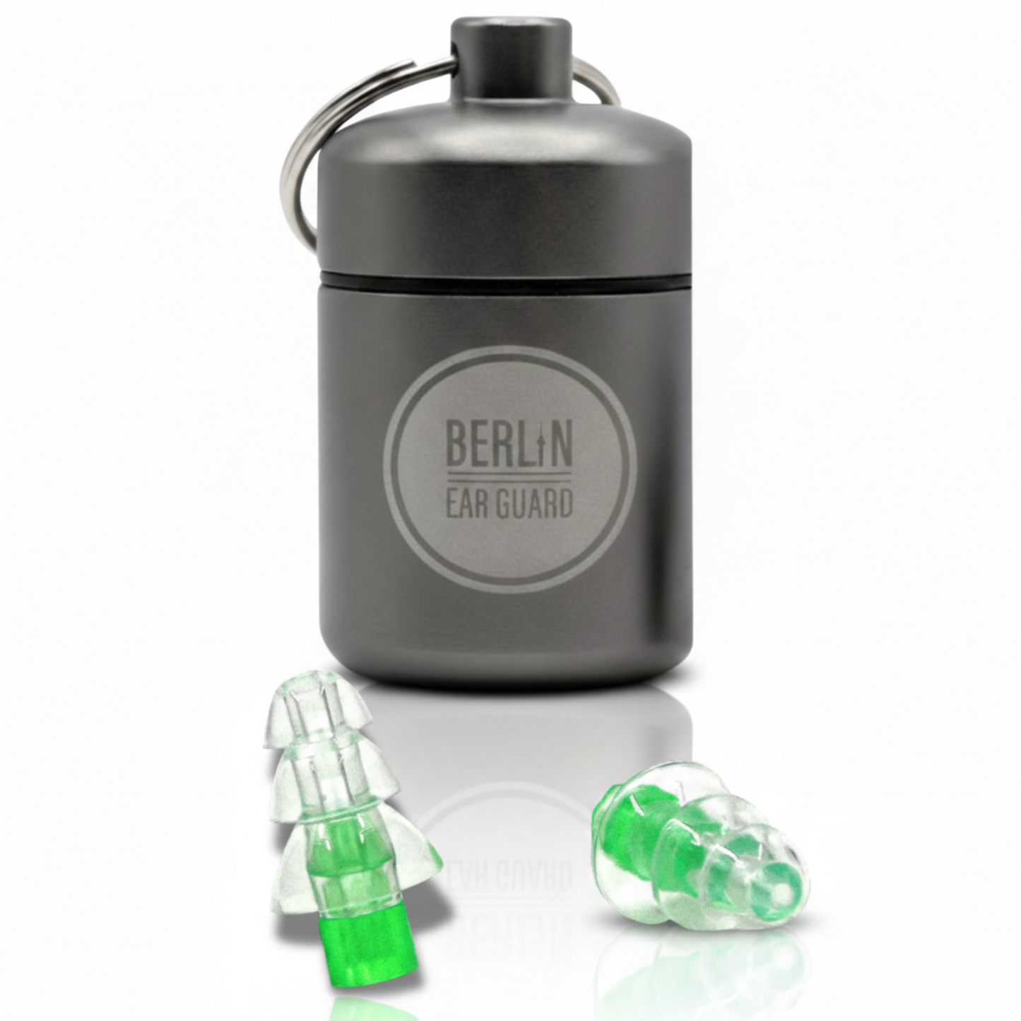 Ohrstöpsel "SCHLAF MIT MIR!" mit Filter | Allzweck-Waffe gegen Lärm 27dB mit praktischem Aluminiumbehälter von Berlin Ear Guard