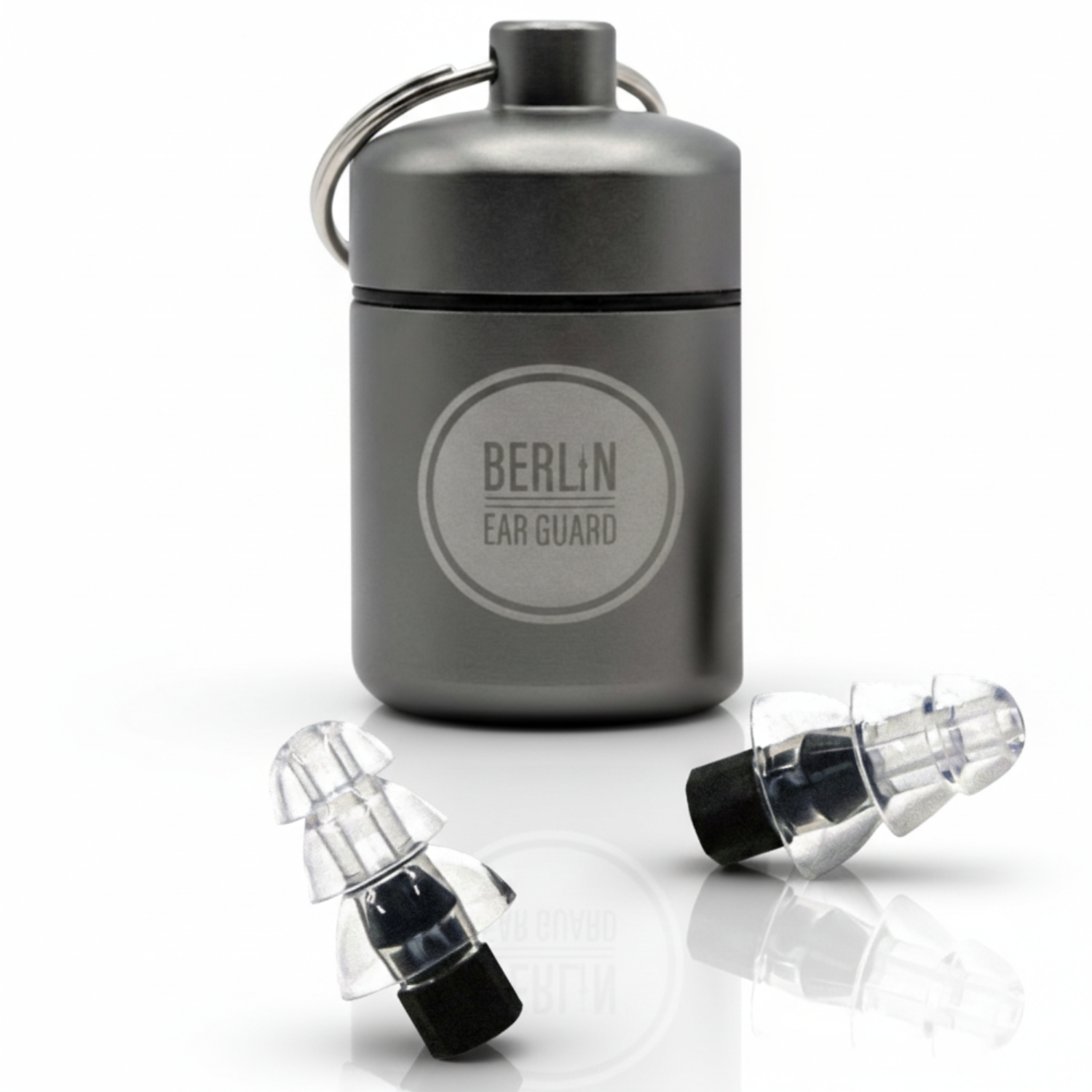Ohrstöpsel "SCHLAF MIT MIR!" mit Filter | Allzweck-Waffe gegen Lärm 27dB mit praktischem Aluminiumbehälter von Berlin Ear Guard