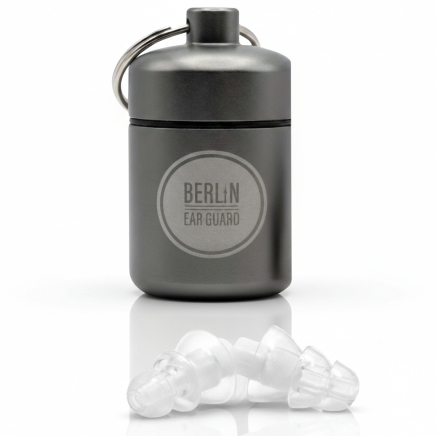 Ohrstöpsel "SCHLAF MIT MIR!" mit Filter | Allzweck-Waffe gegen Lärm 27dB im praktischen Aluminiumbehälter von Berlin Ear Guard