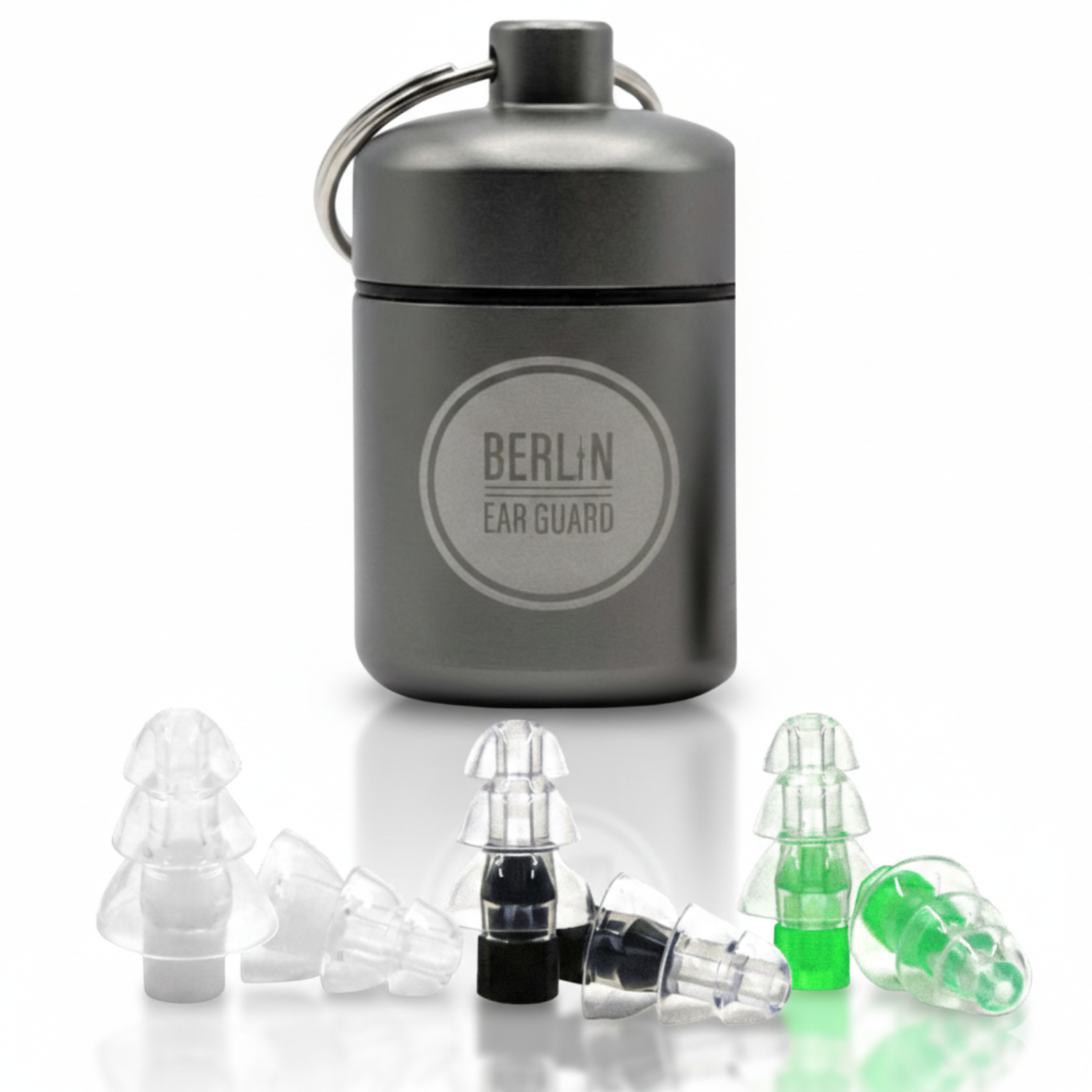Ohrstöpsel "SCHLAF MIT MIR!" mit Filter | Allzweck-Waffe gegen Lärm 27dB von Berlin Ear Guard im praktischen Aluminiumbehälter