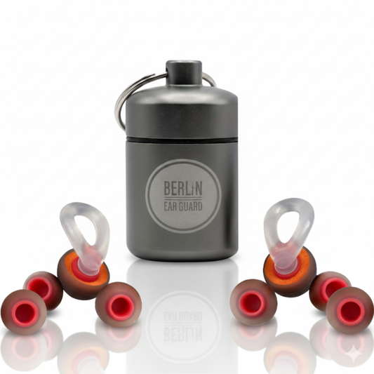 ohrstöpsel zum schwimmen und schnorcheln gegen wasser im ohr-mit wechselbaren endstücken in 3 größen - von berlin ear guard