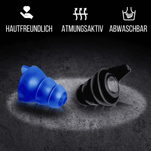 NACHFÜLLPACK - 1 Paar "Schwarz zu Blau" Ohrstöpsel | 23db SNR | (ohne Aufbewahrungsbehälter) - BERLIN EAR GUARD®