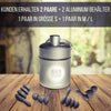 Ohrenstöpsel - Set "Jute Nacht" | Ohrstöpsel zum Schlafen | 2 Paar | S+ M / L | 2 Aluminium Transport Behälter - BERLIN EAR GUARD® OHRSTÖPSEL SHOP